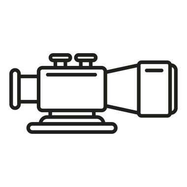 Tehlike kapsamı simgesi ana hat vektörü. Tüfek görüş açısı. Keskin nişancı ordusu