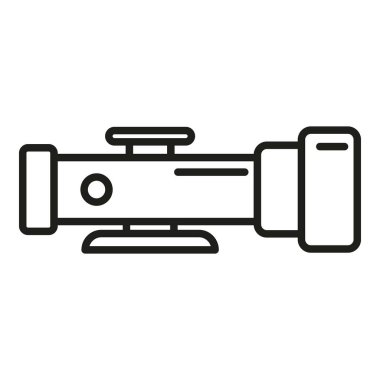 Askeri dürbün ana hatları vektörü. Hedef görüş alanında. Çember ordusu