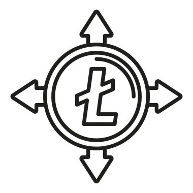 Kripto para ikonu ana hat vektörü. Şifreli para. Evrim takası