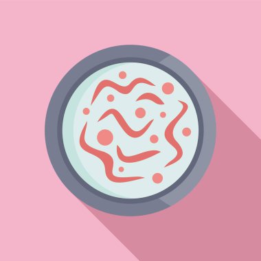 Bilim virüsü ikonu düz vektörü. Sağlık sigortası. Tıbbi deney