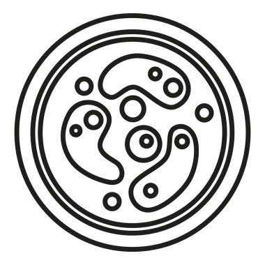 Bakteri simgesi ana hat vektörü. Petri kabı. Sağlık hücresi