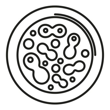 Deneysel bakteri simgesi ana hat vektörü. Petri kabı. Virüs bilimi