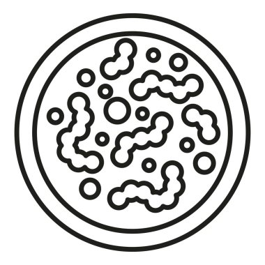 Probiyotik ikon ana hatları vektörü. Hücre yemeği. Sağlık sigortası