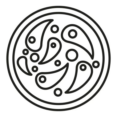 Virüs simgesi ana hat vektörü. Petri kabı. Tıbbi mikro