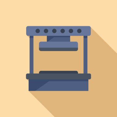 Üretim makinesi simgesi düz vektör. Basın makinesi. Fabrika ekipmanı