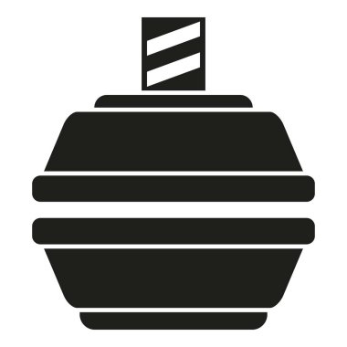 İlaç baskı makinesi simgesi basit vektör. Otomatik santral. Pamuk biçimi