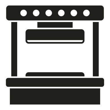 Üretim makinesi simgesi basit vektör. Basın makinesi. Fabrika ekipmanı