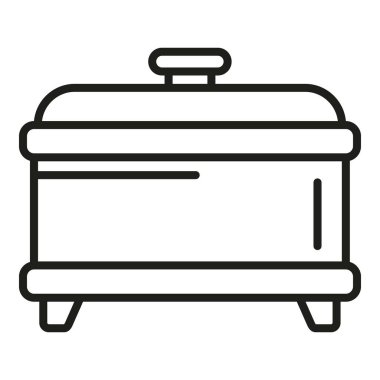 Bilimsel baskı makinesi simgesi ana hatları vektörü. İlaç teçhizatı. Eylem araştırması