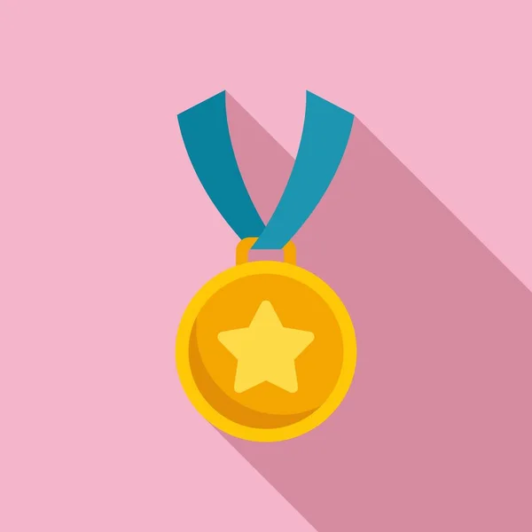 Altın Madalya Ikonu Düz Vektör Müşteri Hizmetleri Müşteri Oranı — Stok Vektör