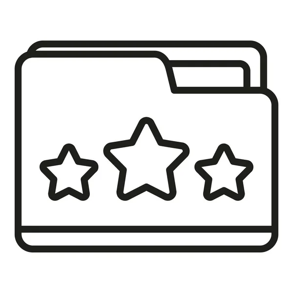 Ordnersymbol Umrissvektor Bewerten Star Rückblick Kundenservice — Stockvektor