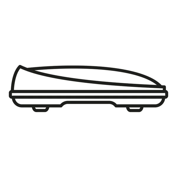Car Cargo Box Icon Outline Vector Roof Rack Auto Carrier — Stock Vector