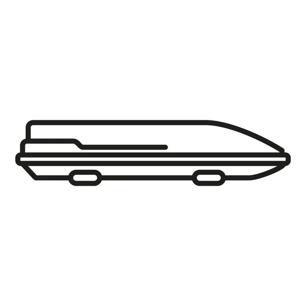 カーロードボックスアイコンアウトラインベクトル 屋根のトランク 貨物の輸送 — ストックベクタ
