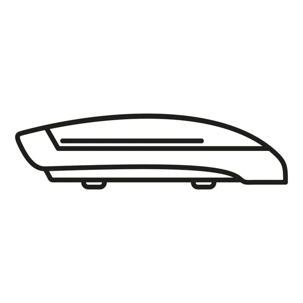 ロードルーフボックスアイコンアウトラインベクトル 車のトランク 休暇貨物 — ストックベクタ