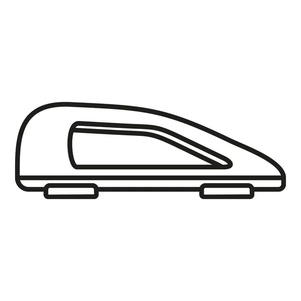 車の屋根荷物アイコンアウトラインベクトル ラックボックスだ 貨物の輸送 — ストックベクタ