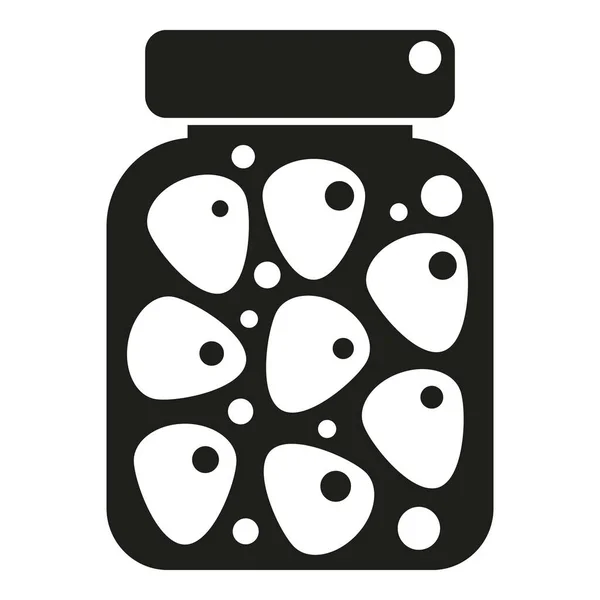 Icono Fresa Escabeche Vector Simple Vidrio Comida Conservas Comiendo — Vector de stock
