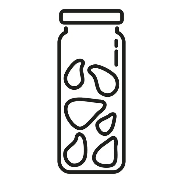 Pickle Pear Icon Outline Vector Inglês Comida Vidro Pode Produto —  Vetores de Stock