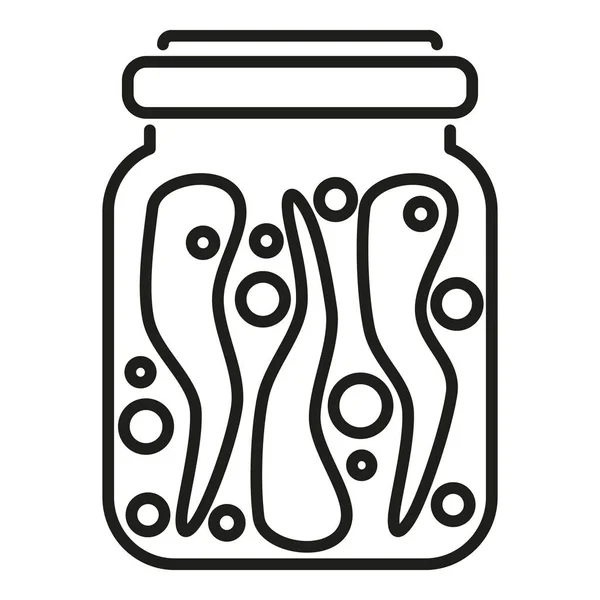 Pickled Chilli Icon Outline Vector Jíst Jídlo Může Produkt — Stockový vektor