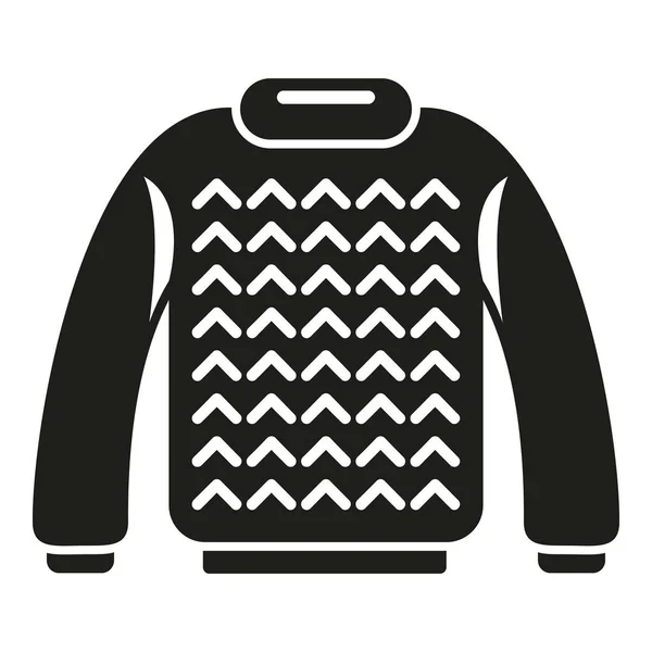 Pullover Stricken Symbol Einfachen Vektor Wollgarn Wintermode — Stockvektor