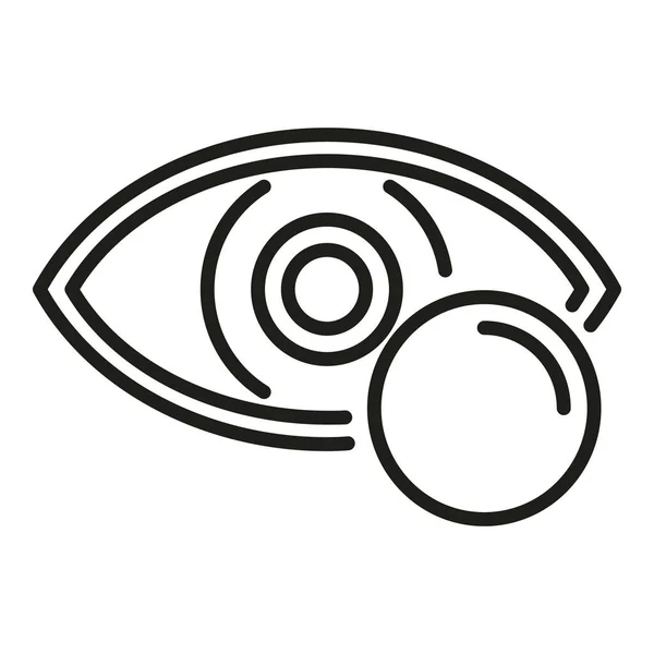 Visión Ojo Icono Contorno Vector Médico Óptico Comprobar Ojo — Archivo Imágenes Vectoriales