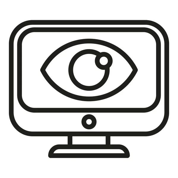 Monitor Ocular Icono Cuidado Contorno Vector Clínica Visión Ocular — Archivo Imágenes Vectoriales