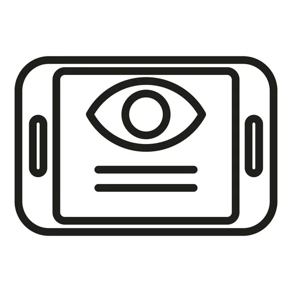 Вектор Очертаний Значка Планшетного Глаза Поликлиника Оптическая Клиника — стоковый вектор