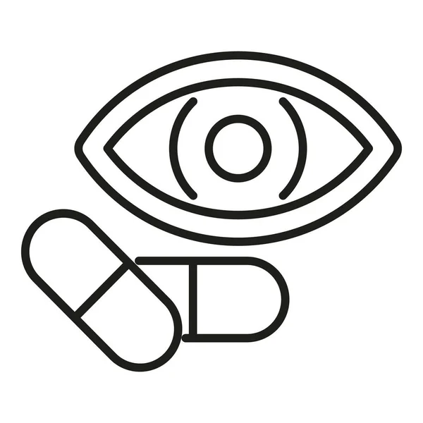 Visión Cápsula Icono Contorno Vector Prueba Ocular Examen Visual — Archivo Imágenes Vectoriales