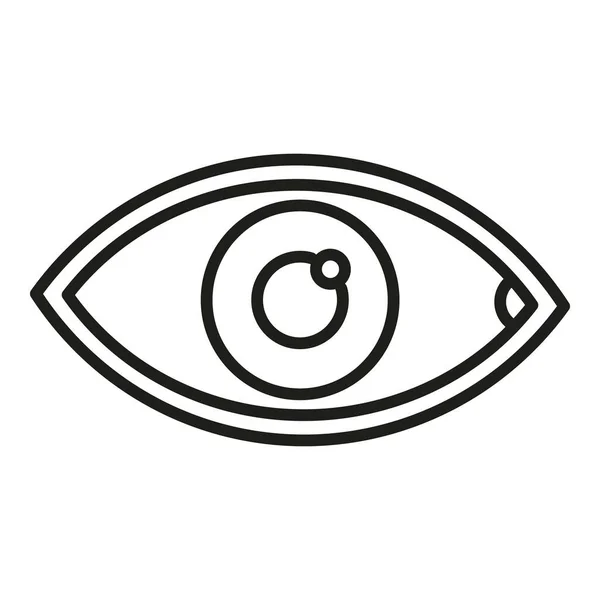 Ícone Olho Saudável Contorno Vetor Teste Visão Exame Saúde — Vetor de Stock