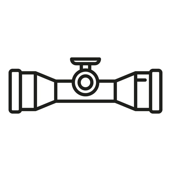 Vecteur Contour Icône Vue Une Lunette Visée Cercle Eau — Image vectorielle