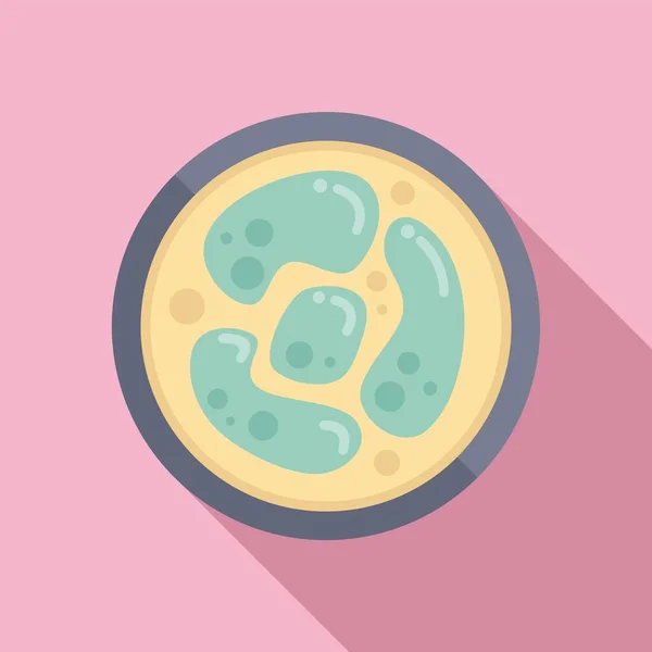 細菌アイコンフラットベクトル ペトリ皿 細胞医学 — ストックベクタ