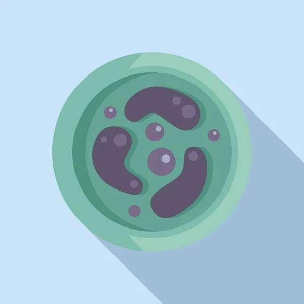 Лабораторна Посуд Петрі Значок Плоский Вектор Здоров Клітини Науковий Експеримент — стоковий вектор