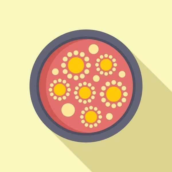 微生物アイコンフラットベクトル ペトリ皿 細胞医学 — ストックベクタ