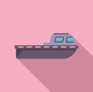 Sahil kurtarma gemisi ikonu düz vektör. Denizciyi arayın. Yaşam denizi