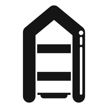 Şişirilebilir kurtarma botu simgesi basit bir vektör. Deniz hayatı. Güvenlik yeleği