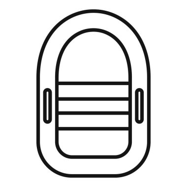 Lastik bot ikonu ana hat vektörü. Hayat kurtarmak. Sahil Güvenlik