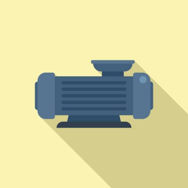 Motor kompresör simgesi düz vektör. Hava makinesi. Tank basıncı