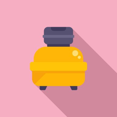 Taşınabilir kompresör simgesi düz vektör. Hava makinesi. Ekipman aracı