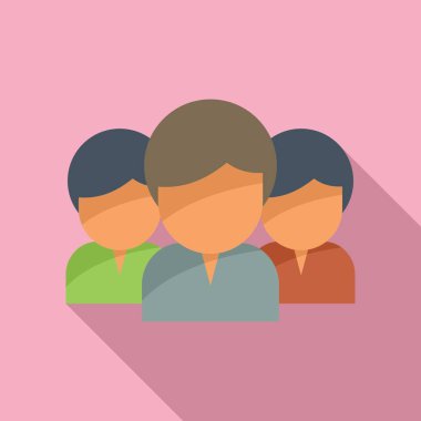 Grup çalışması simgesi düz vektör. İş adamı. Çevrimiçi bilgisayar