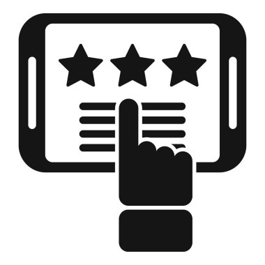 Tablet etkileşimi simgesi basit vektör. Sosyal dijital. Servis ekibi.