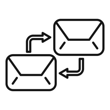 E- posta takas simgesi ana hatları vektörü. Sosyal cep telefonu. Ağ servisi