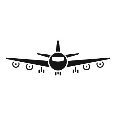 Uçak simgesi basit bir vektör. Havaalanı transferi. Seyahat uçağı