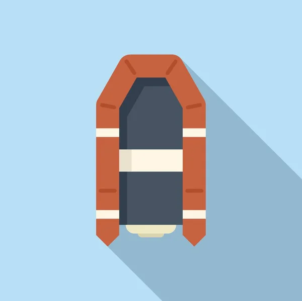 Schlauchboot Symbol Flachen Vektor Rettungsboot Auf See Flutfloß — Stockvektor