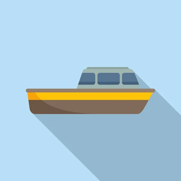 Motorrettungsboot Symbol Flachen Vektor Suche Meer Küstenweste — Stockvektor