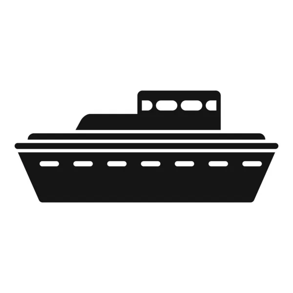 Pesquisa Ícone Barco Resgate Vetor Simples Inundação Marítima Guarda Costeira — Vetor de Stock
