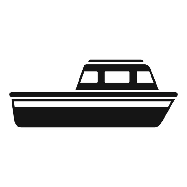 Motor Räddningsbåt Ikon Enkel Vektor Havssökning Kustväst — Stock vektor