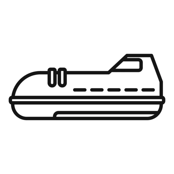 Rettungsboot Symbolumrissvektor Rettungsboot Auf See Flutfloß — Stockvektor