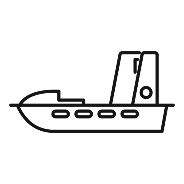Вектор Контура Спасательной Шлюпки Морской Корабль Естественный Корабль — стоковый вектор