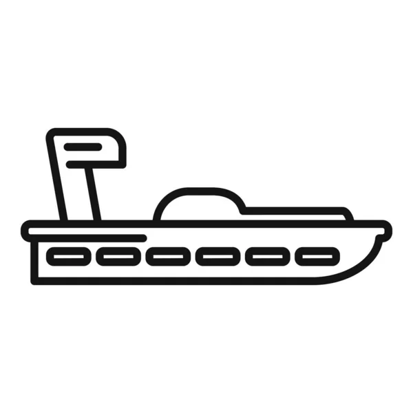 Πλοίο Διάσωσης Θάλασσα Εικονίδιο Περίγραμμα Φορέα Πλημμύρα Ακτοφυλακή — Διανυσματικό Αρχείο