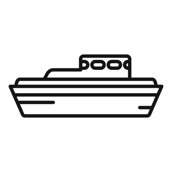 Flood Boat Icon Outline Vector Sea Life Coast Guard — Stock Vector
