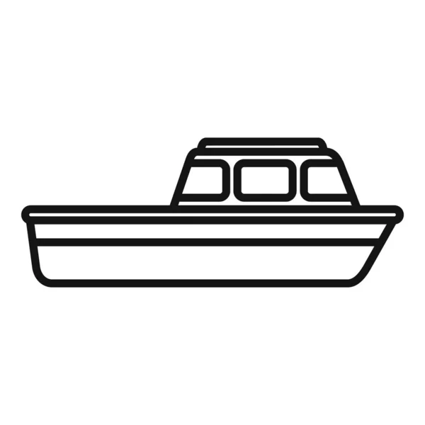 Vektor Obrysu Ikony Záchranného Člunu Prohlídka Moře Pobřežní Vesta — Stockový vektor