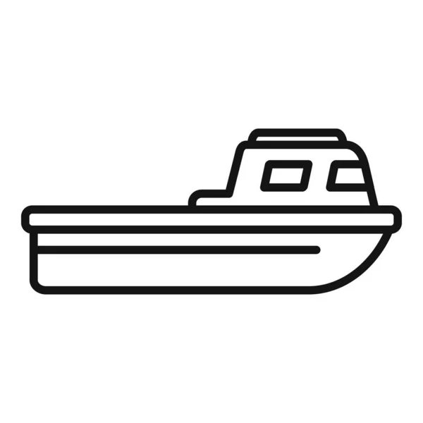 Vecteur Contour Icône Navire Sauvetage Côtier Fouillez Maritime Vie Mer — Image vectorielle